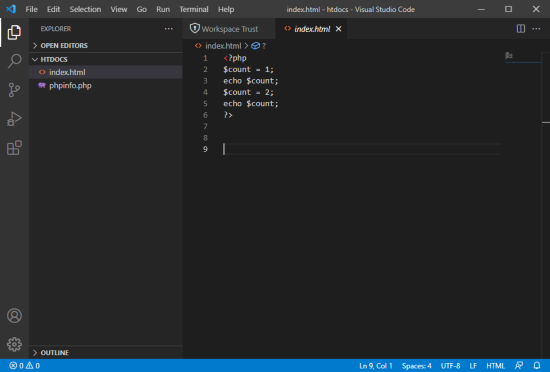 Visual Studio Codeで Html ファイルをphpモードにする方法